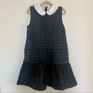 Kate Spade girls black eyelet dress
